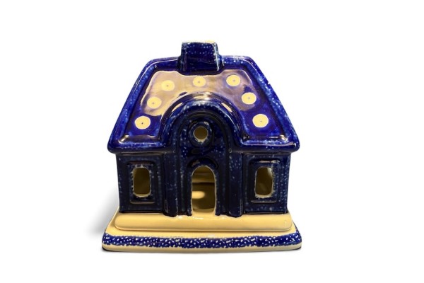 A07 Bunzlau Kerst huisje 15cm 70A Waxinelichthouder